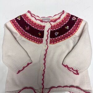 Vintage Gymboree‎ Pink and White Knit Cardigan